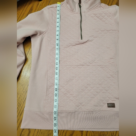 L.L. Bean Women's Quilted Quarter-Zip Pullover Sweatshirt Pink Size Large - Picture 11 of 13